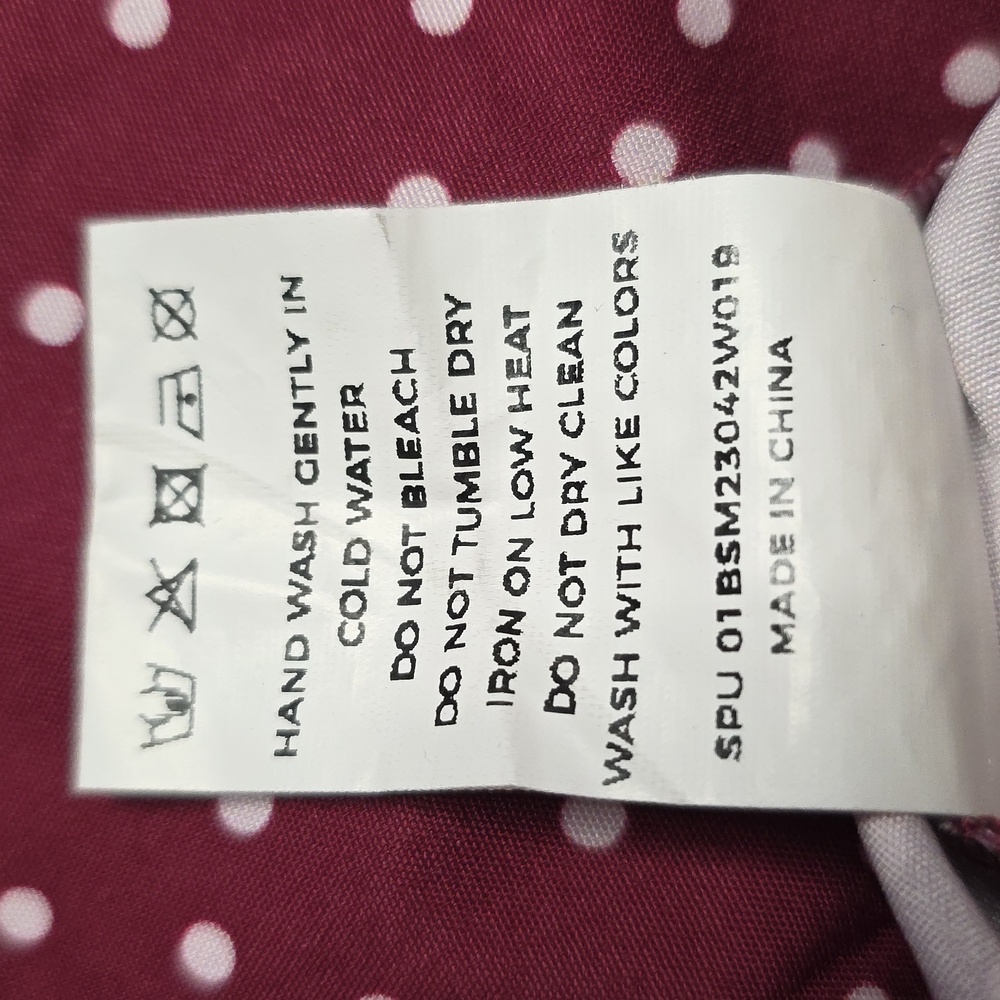 BloomChic Burgundy and Light Pink Polka Dot Blouse - Picture 6 of 6